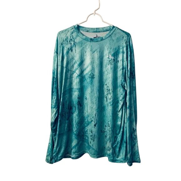 Teal Oversized Long Sleeve Shirt Size Large 8 483 - Picture 1 of 6